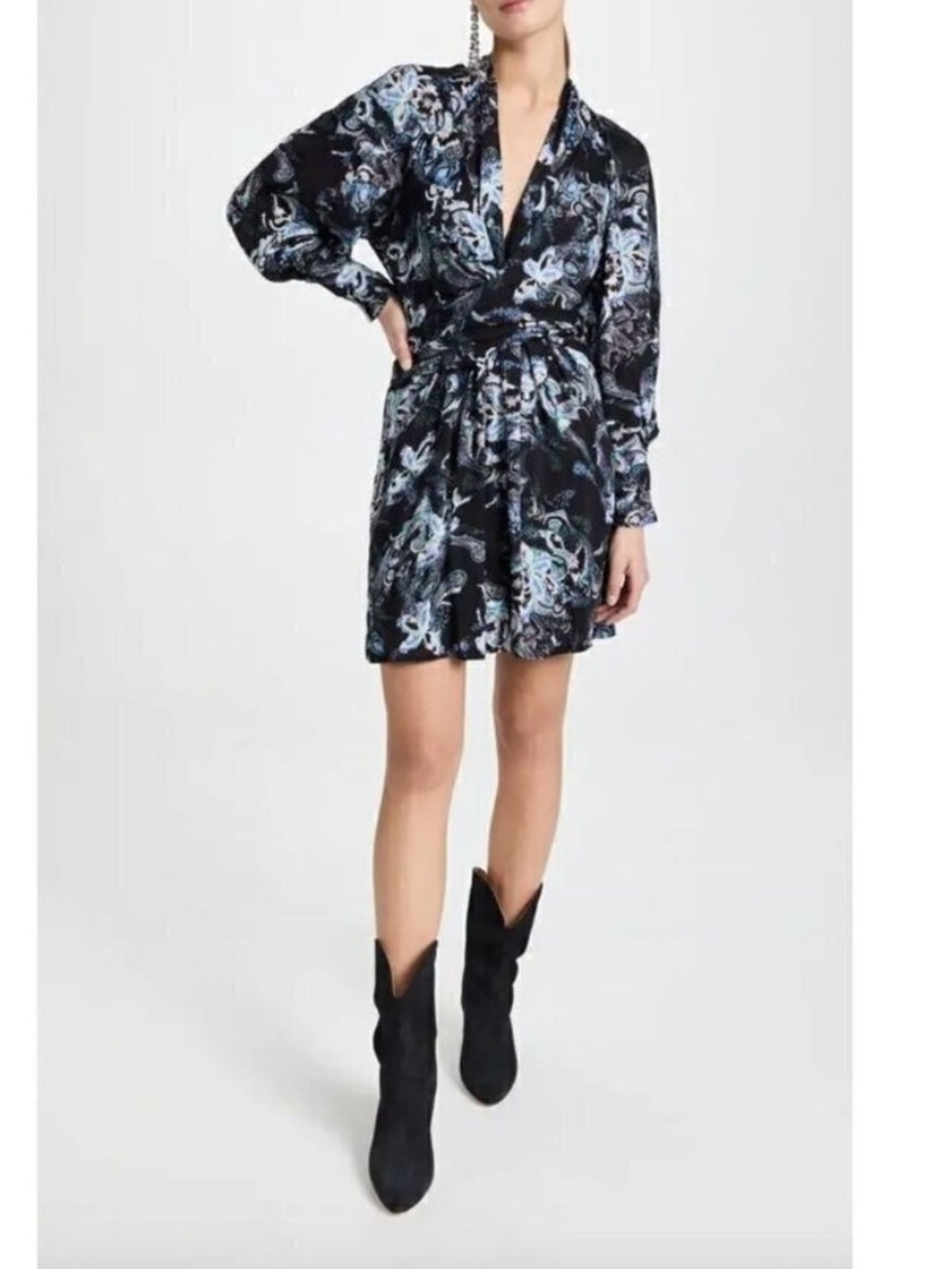 IRO Paris Camolla Wrap paisley print dress